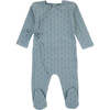 Printed Ribbed Footie, Pale Blue - Footie Pajamas - 1 - thumbnail