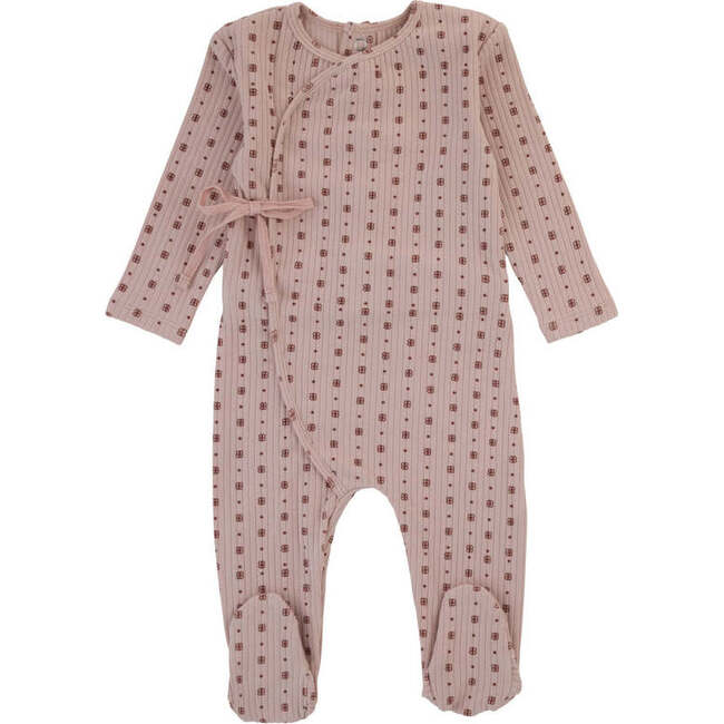 Printed Ribbed Footie, Pink - Footie Pajamas - 1