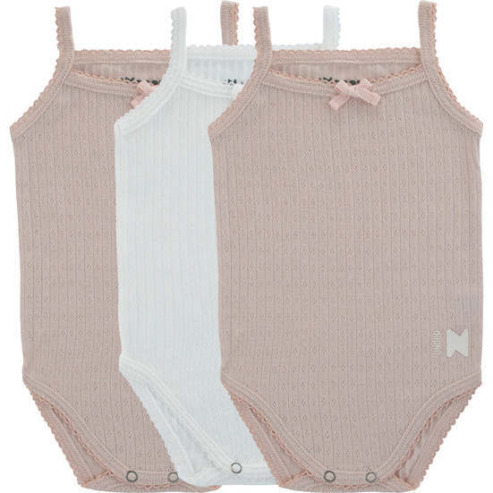 Pointelle Girls Underwear Set, Mauve + White (3-Pack)