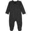 Girls Bamboo Pattern Footie, Black - Footie Pajamas - 1 - thumbnail