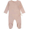 Double Bow Braided Wrap Footie, Pink - Footie Pajamas - 1 - thumbnail