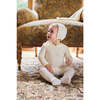 Double Bow Braided Wrap Footie, Ivory - Footie Pajamas - 2