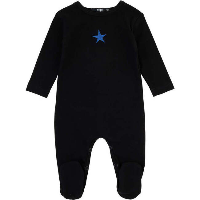 Satin Trim Footie, Blue Star