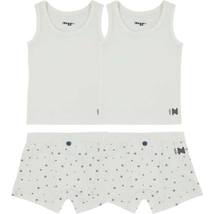 Button Collection Boys Underwear Set, White (2 Sets) - Underwear - 1