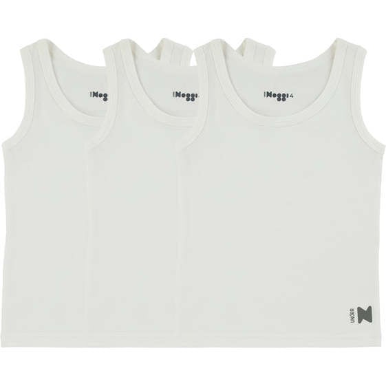 Button Collection Boys Tank Tops, White (3-Pack)