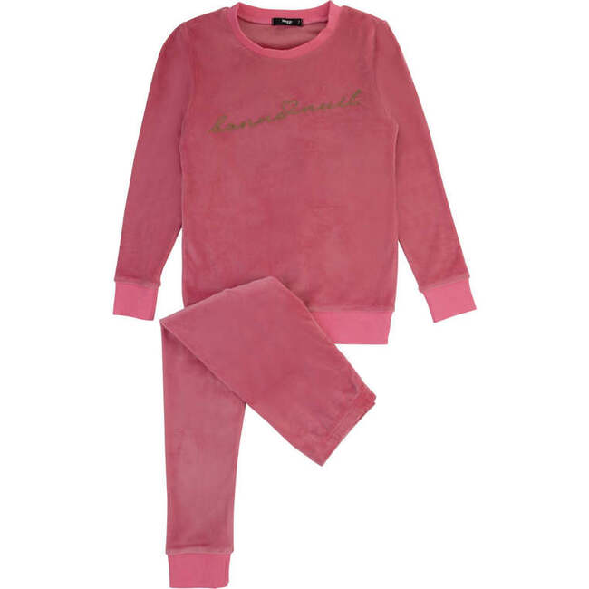 Bonne Nuit Velour Loungewear Set, Pink