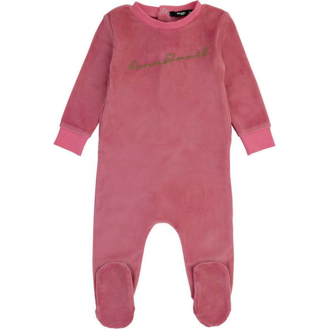 Bonne Nuit Velour Footie, Pink - Footie Pajamas - 1