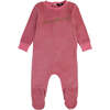 Bonne Nuit Velour Footie, Pink - Footie Pajamas - 1 - thumbnail