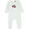 Boys Clover Embroidered Footie, White - Footie Pajamas - 1 - thumbnail