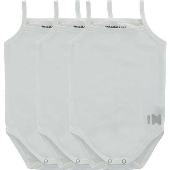 Basic Boys Tank Bodysuits, White (3-Pack)