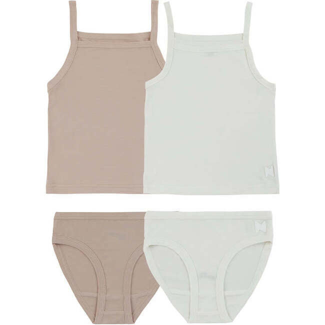 Bamboo Cotton Underwear Set, Mauve + White (2 Sets)