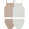 Bamboo Cotton Underwear Set, Mauve + White (2 Sets) - Underwear - 1 - thumbnail