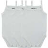 Bamboo Cotton Girls Tank Bodysuits, White (3-Pack) - Onesies - 1 - thumbnail