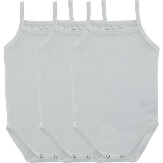 Bamboo Cotton Boys Tank Bodysuits, White (3-Pack) - Onesies - 1