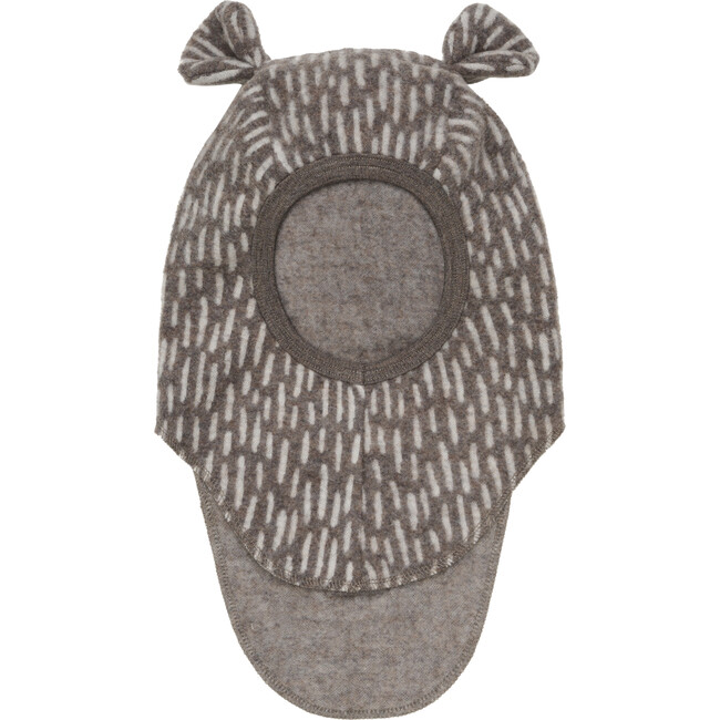 Wool Fleece Balaclava Small Ears, Morel