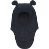 Wool Fleece Balaclava Small Ears, Navy - Balaclavas - 1 - thumbnail