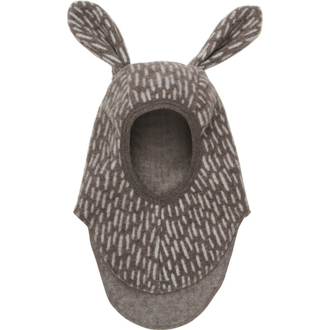 Wool Fleece Balaclava Rabbit Ears, Morel - Balaclavas - 1