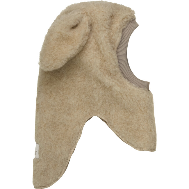 Teddy Wool Balaclava Rabbit Ears, Cobblestone - Balaclavas - 1