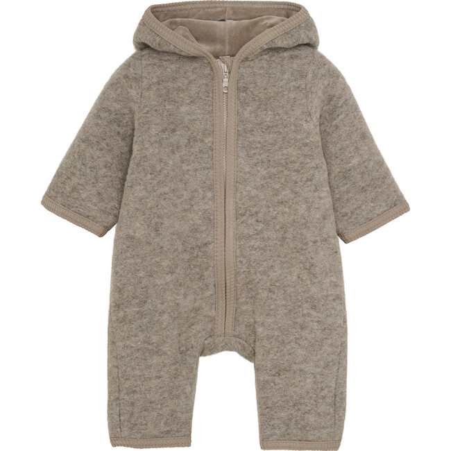 Pram Suit In Merino Wool Blend Lining, Camel Melange