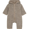 Pram Suit In Merino Wool Blend Lining, Camel Melange - Bunting - 1 - thumbnail