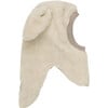 Teddy Wool Balaclava Rabbit Ears, Cement - Balaclavas - 1 - thumbnail