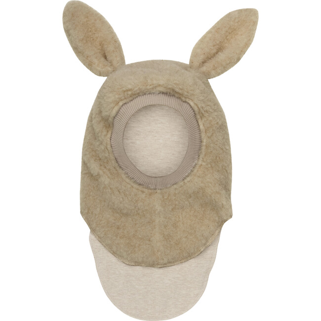 Teddy Wool Balaclava Rabbit Ears, Cobblestone - Balaclavas - 3