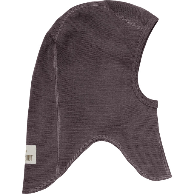 Merino Wool Rib Balaclava, Raisin