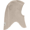 Merino Wool Rib Baby Balaclava, Camel Melange - Balaclavas - 1 - thumbnail