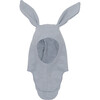 Merino Wool Rib Baby Balaclava Rabbit Ears, Quarry - Balaclavas - 4