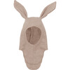 Merino Wool Rib Baby Balaclava Rabbit Ears, Mahogany Rose - Balaclavas - 4