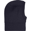 Merino Wool Knit Balaclava Windstop, Dark Navy - Balaclavas - 1 - thumbnail