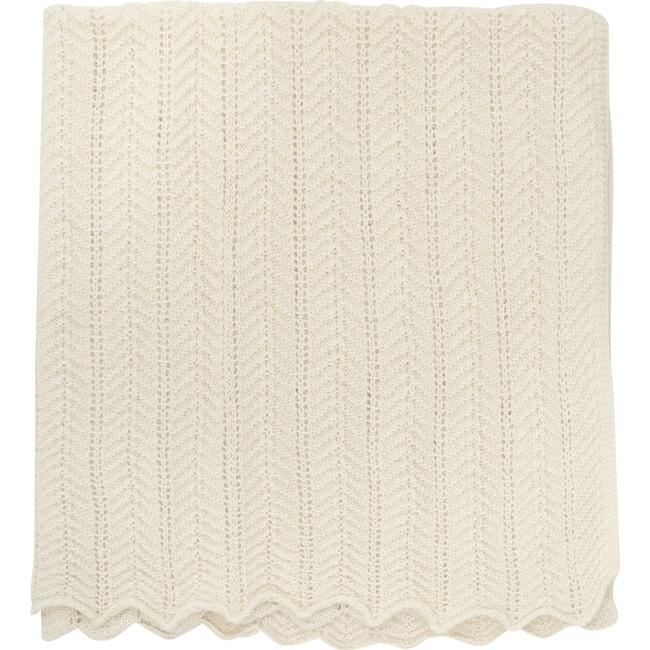 Handmade Baby Blanket In Soft Alpaca Wool, Off White - Blankets - 1