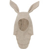 Merino Wool Rib Baby Balaclava Rabbit Ears, Camel Melange - Balaclavas - 4