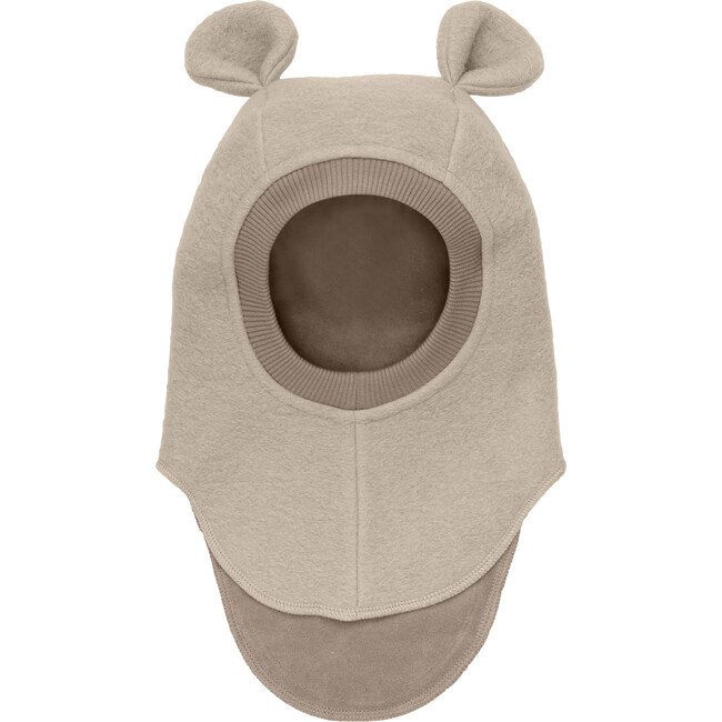 Double Layer Wool Balaclava Small Ears, Sand Melange