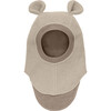 Double Layer Wool Balaclava Small Ears, Sand Melange - Balaclavas - 1 - thumbnail