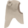 Double Layer Wool Balaclava Small Ears, Sand Melange - Balaclavas - 2