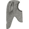 Double Layer Wool Balaclava Rabbit Ears, Medium Grey Melange - Balaclavas - 1 - thumbnail