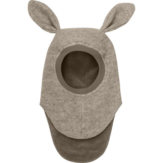 Double Layer Wool Balaclava Rabbit Ears, Camel Melange - Balaclavas - 2