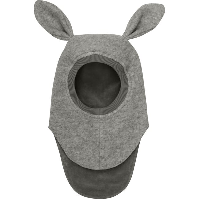 Double Layer Wool Balaclava Rabbit Ears, Medium Grey Melange - Balaclavas - 2