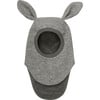 Double Layer Wool Balaclava Rabbit Ears, Medium Grey Melange - Balaclavas - 2