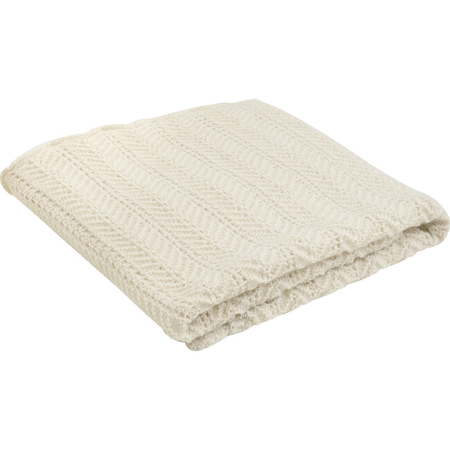 Handmade Baby Blanket In Soft Alpaca Wool, Off White - Blankets - 4