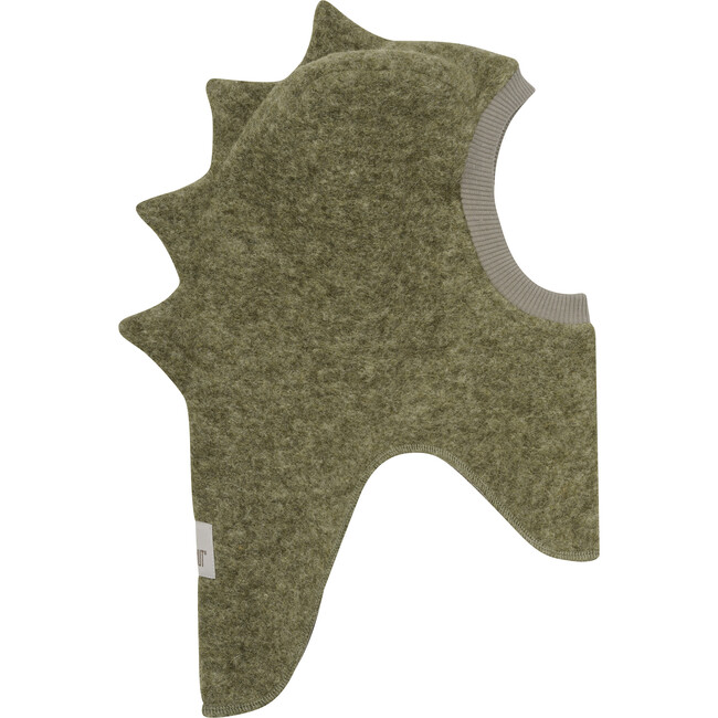 Dino Double Layer Wool Balaclava, Deep Lichen Green