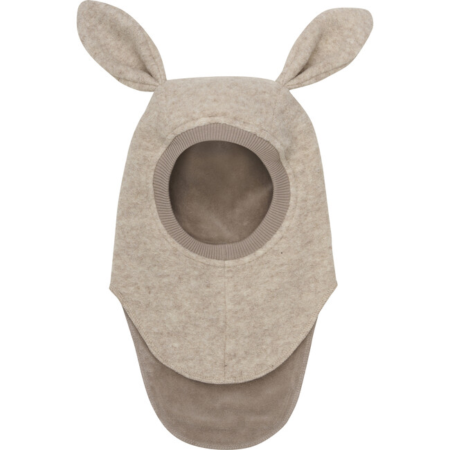 Double Layer Wool Balaclava Rabbit Ears, Sand Melange - Balaclavas - 3