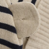 Beanie In Merino Wool Small Ears, Stripe Dark Navy - Winter Hats - 2