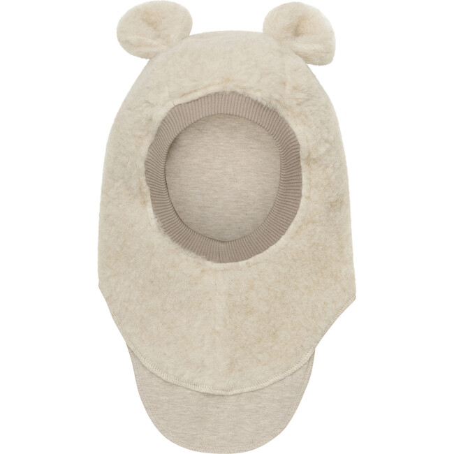 Teddy Wool Balaclava Small Ears, Cement - Balaclavas - 1