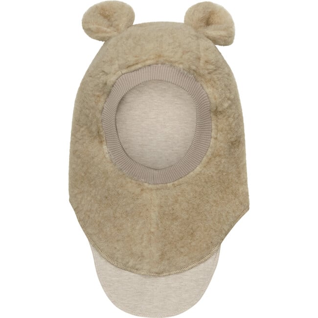 Teddy Wool Balaclava Small Ears, Cobblestone