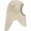 Teddy Wool Balaclava Small Ears, Cement - Balaclavas - 2