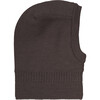 Merino Wool Knit Balaclava Windstop, Raisin - Balaclavas - 1 - thumbnail