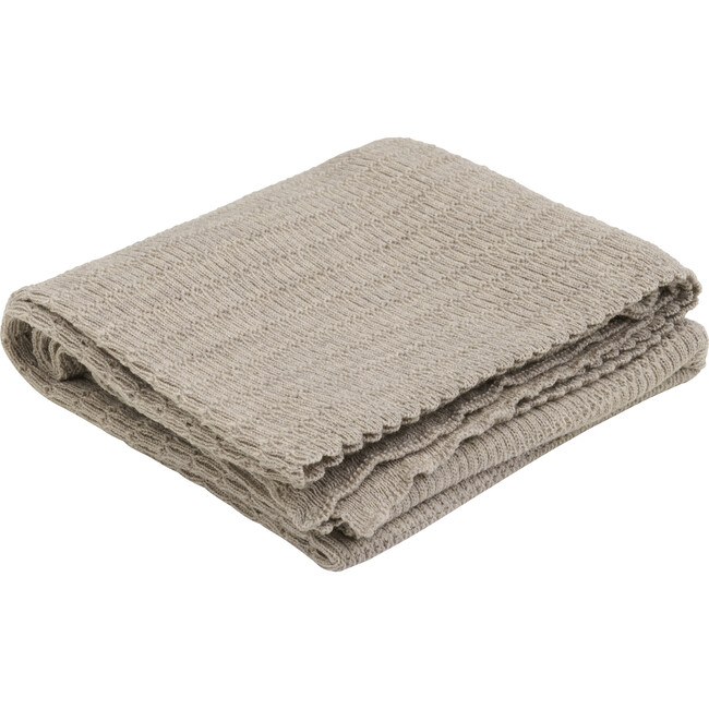 Soft Merino Wool Baby Blanket, Light Taupe