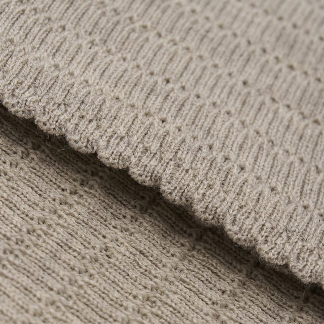 Soft Merino Wool Baby Blanket, Light Taupe - Blankets - 2